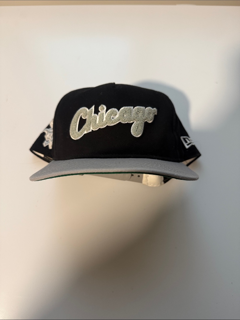 New Era Chicago Script Snapback Hat - Black & Gray